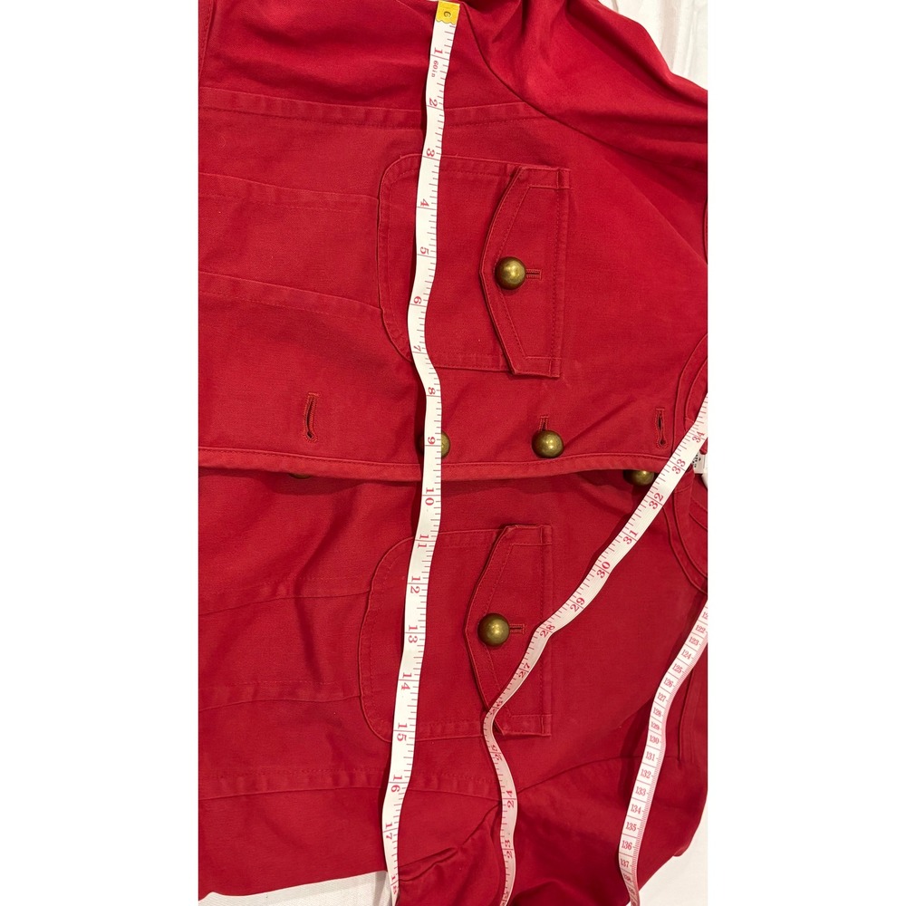 Talbots Womens Red Military Utility Jacket Stretch Cotton Button Front Size 4 - Picture 8 of 11